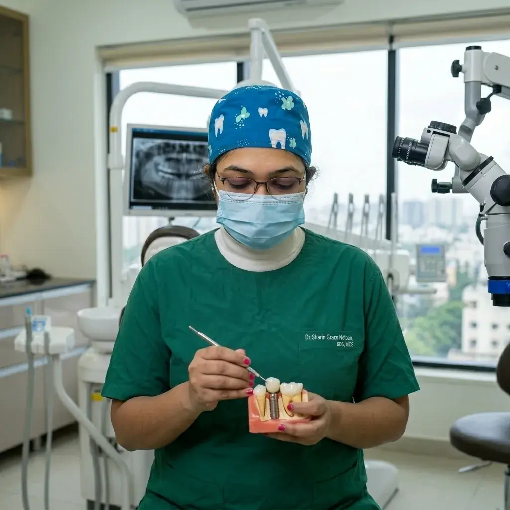 Dr. Sherin handling Dental Implants